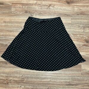 White House Black Market Black Polka Dot Skirt. Size 12